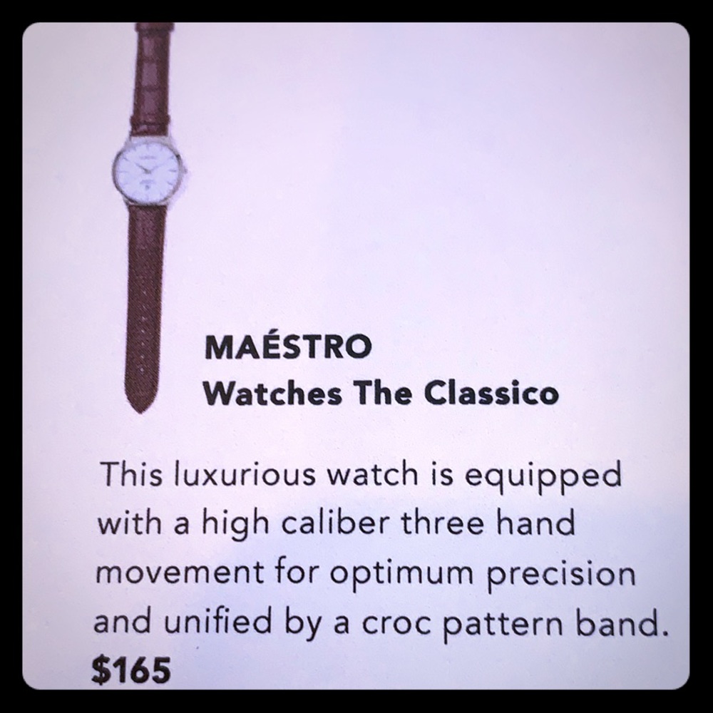 NWT-Maestro Classic Watch-Croc pattern brown band